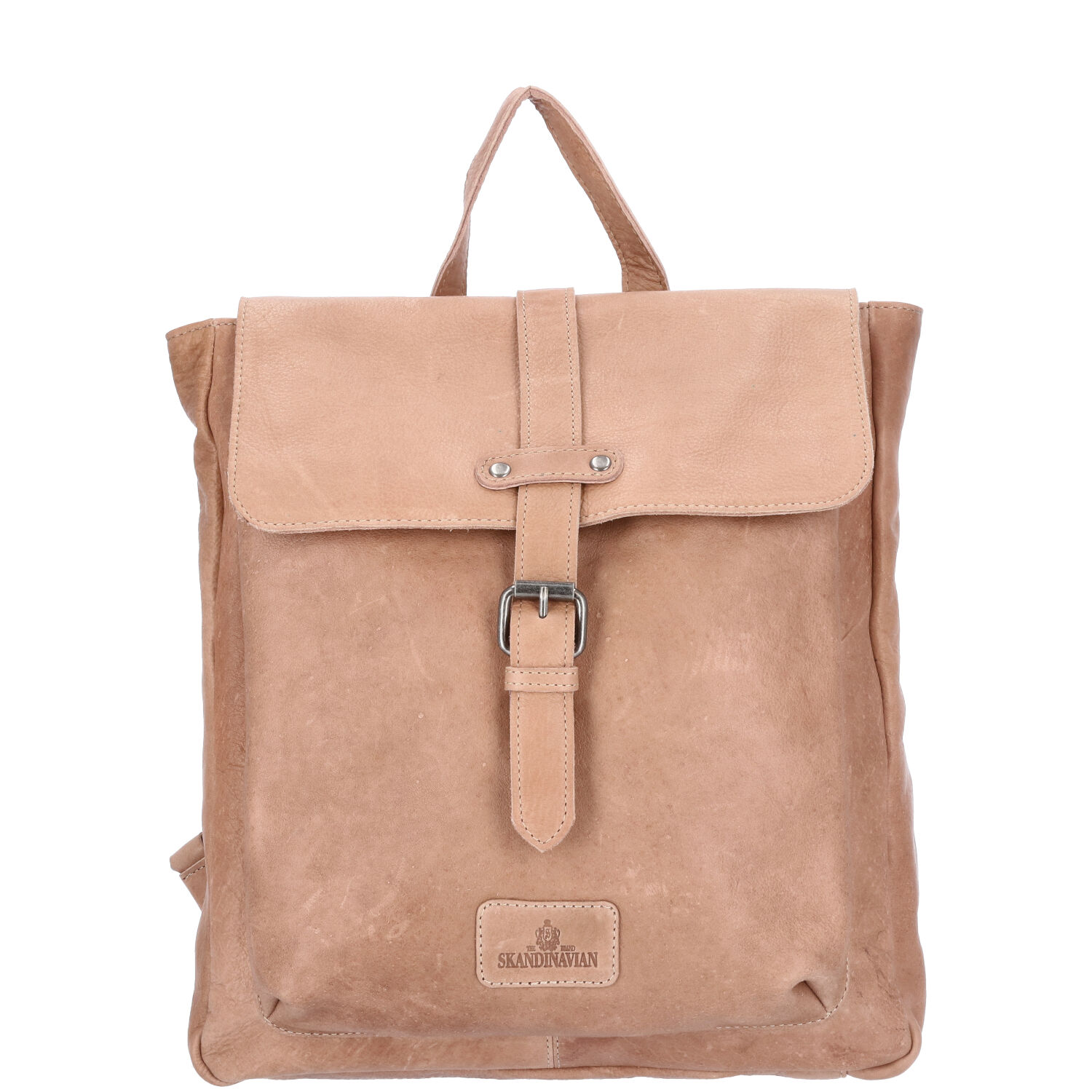 The Skandinavian Brand Damen Leder Rucksack - Taupe Abbildung 2