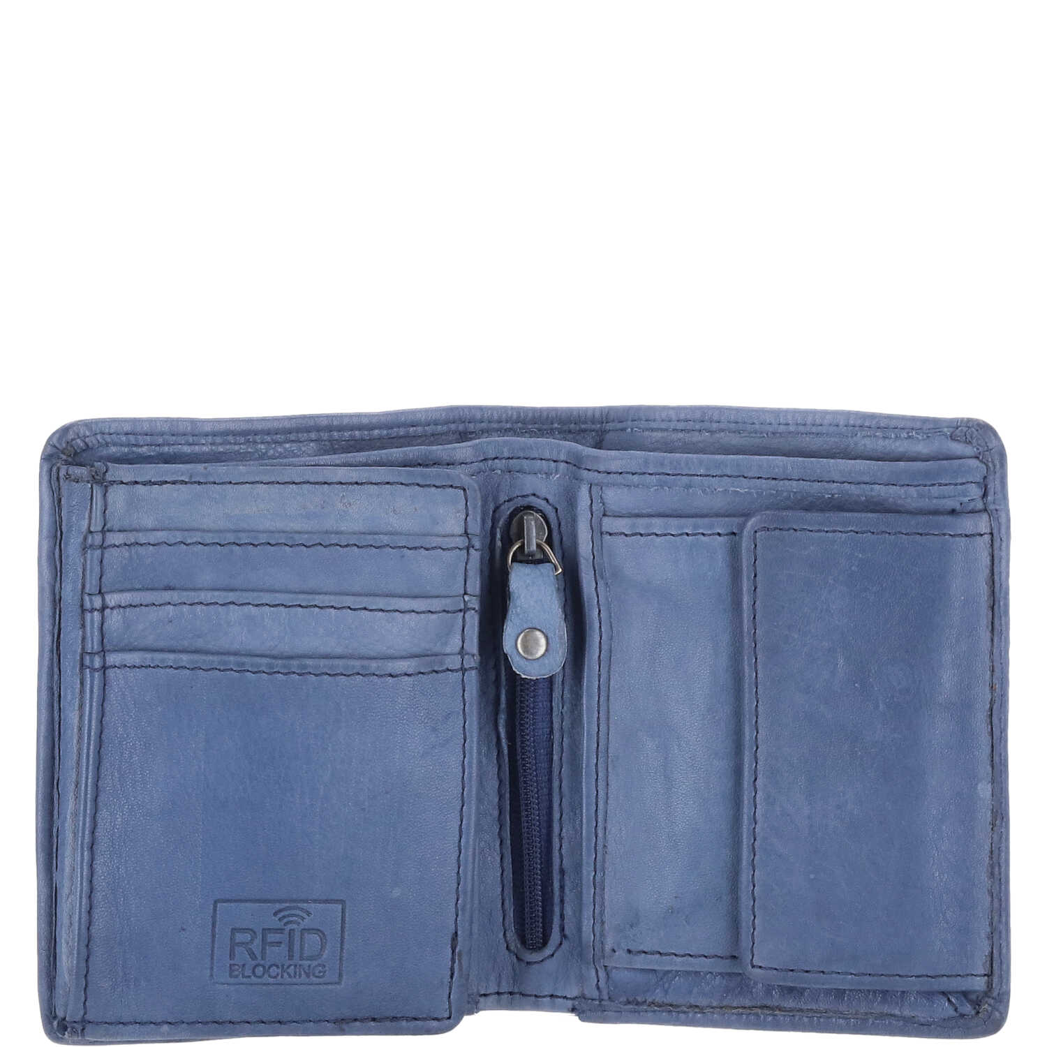 The Skandinavian Brand Mens Wallet Washed Leather  blau Abbildung 4