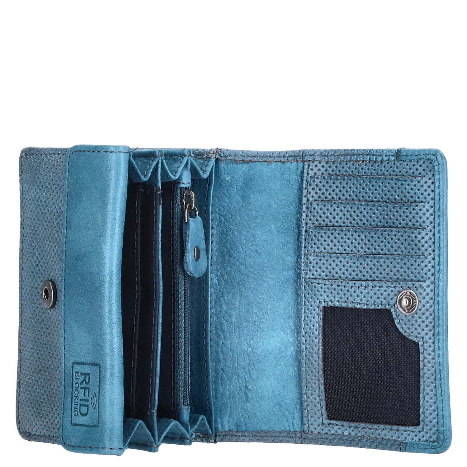 The Skandinavian Brand Damen Leder Geldbörse Quer  Blue Abbildung 4
