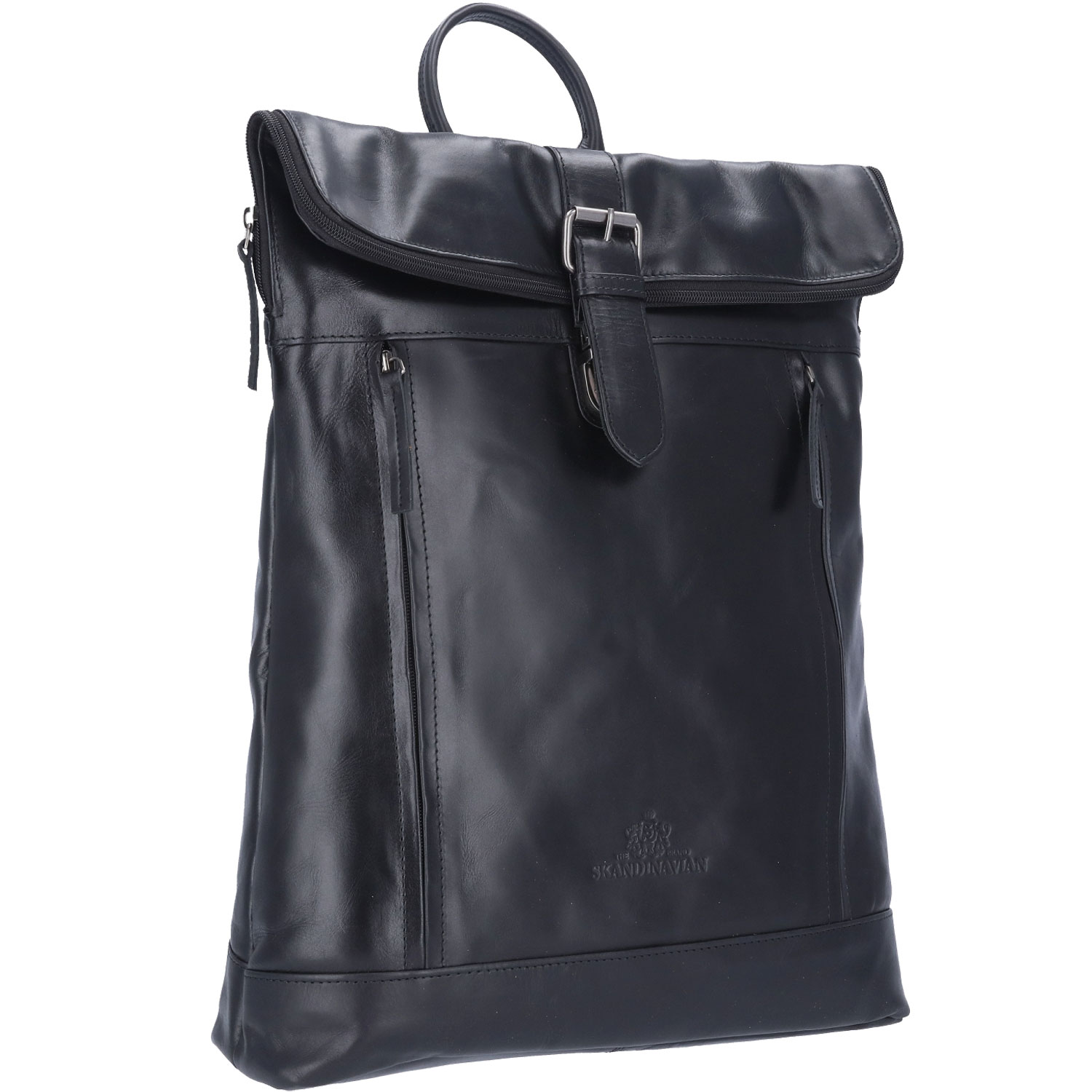 The Skandinavian Brand Leder Freizeit Rucksack  schwarz Abbildung 3