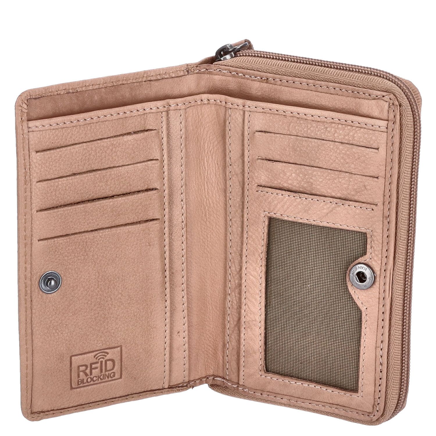 The Skandinavian Brand Damen Leder Geldbörse - beige Abbildung 4
