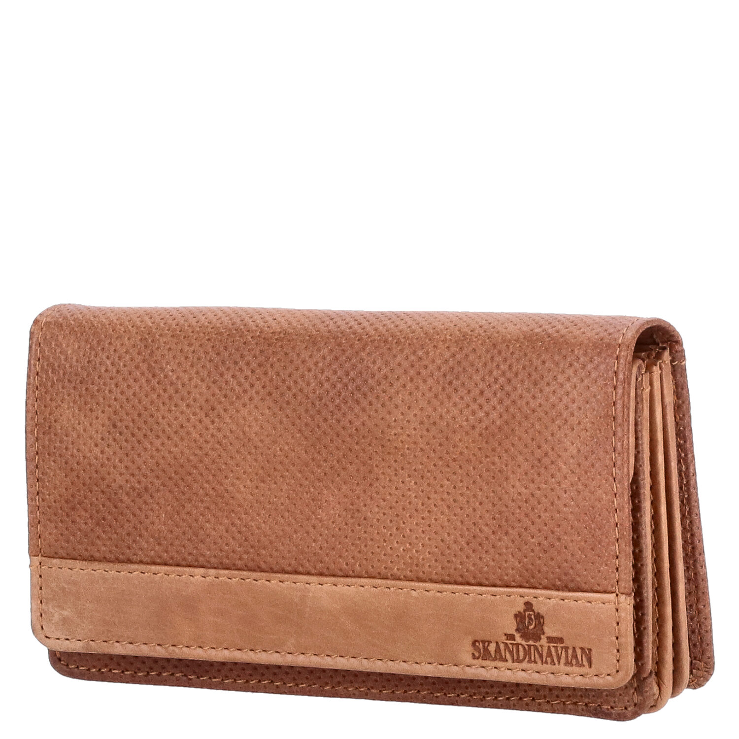 The Skandinavian Brand Damen Leder Geldbörse Quer - Cognac Abbildung 1