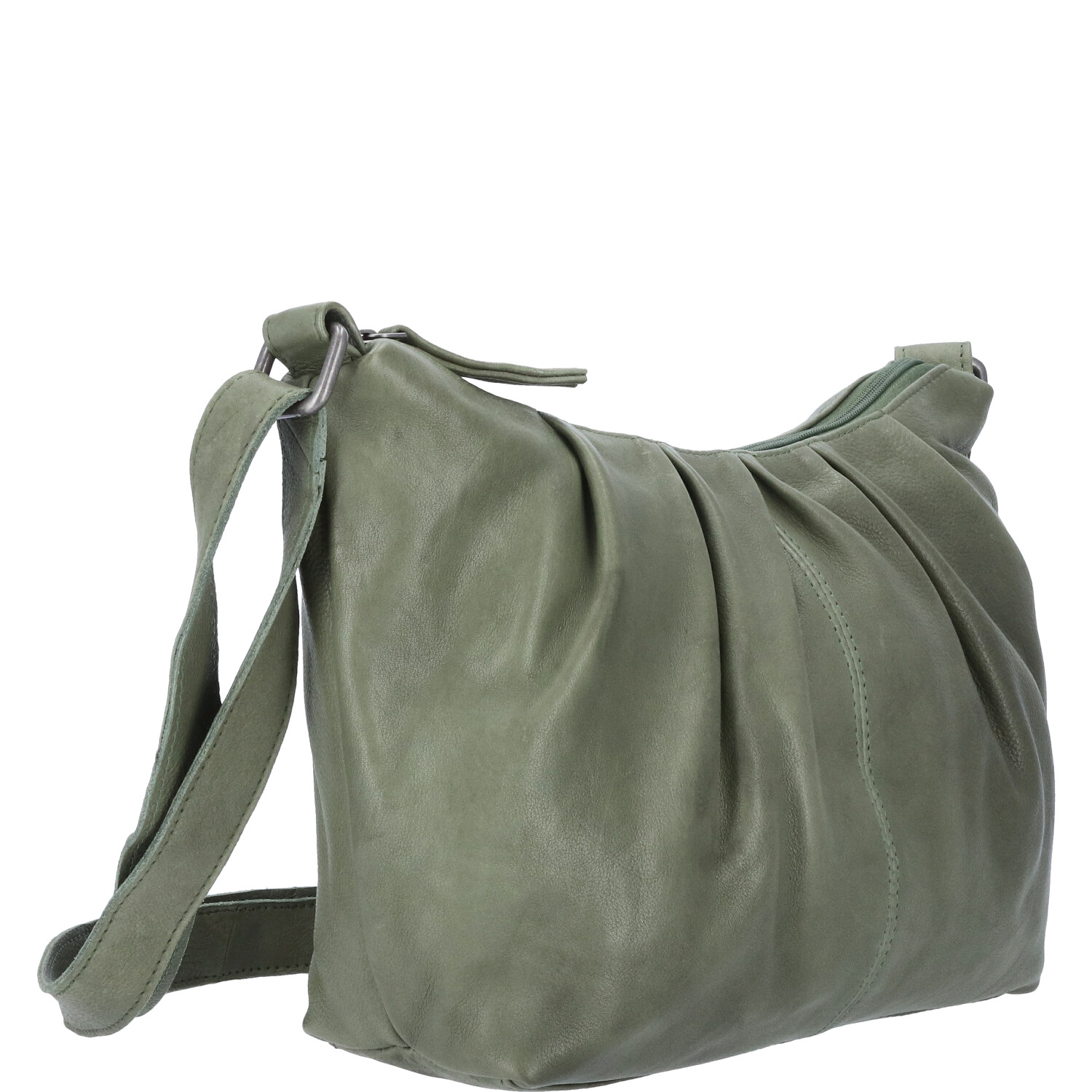 The Skandinavian Brand Damen Ledertasche, Schultertasche - grün Abbildung 3