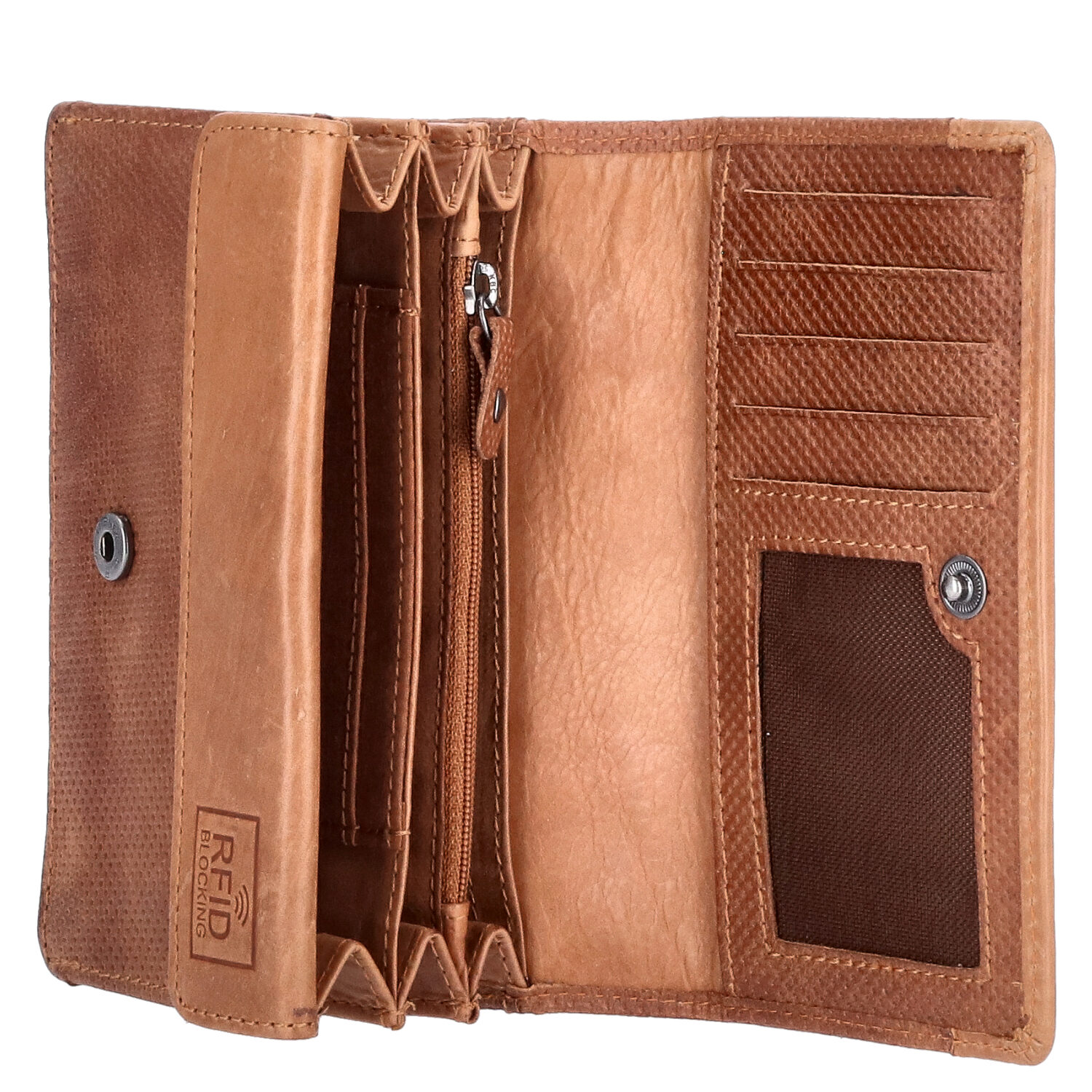 The Skandinavian Brand Damen Leder Geldbörse Quer - Cognac Abbildung 4