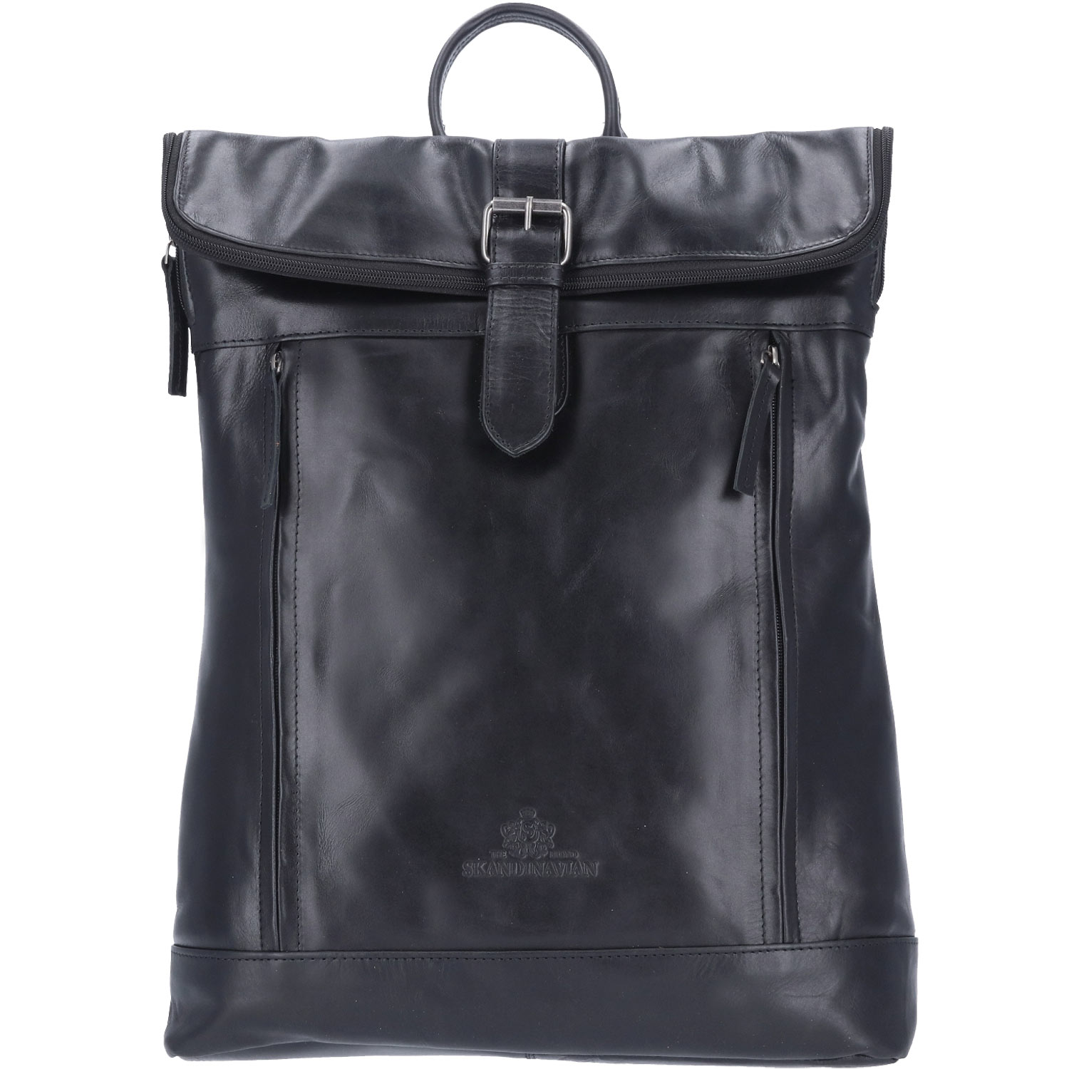 The Skandinavian Brand Leder Freizeit Rucksack  schwarz Abbildung 2