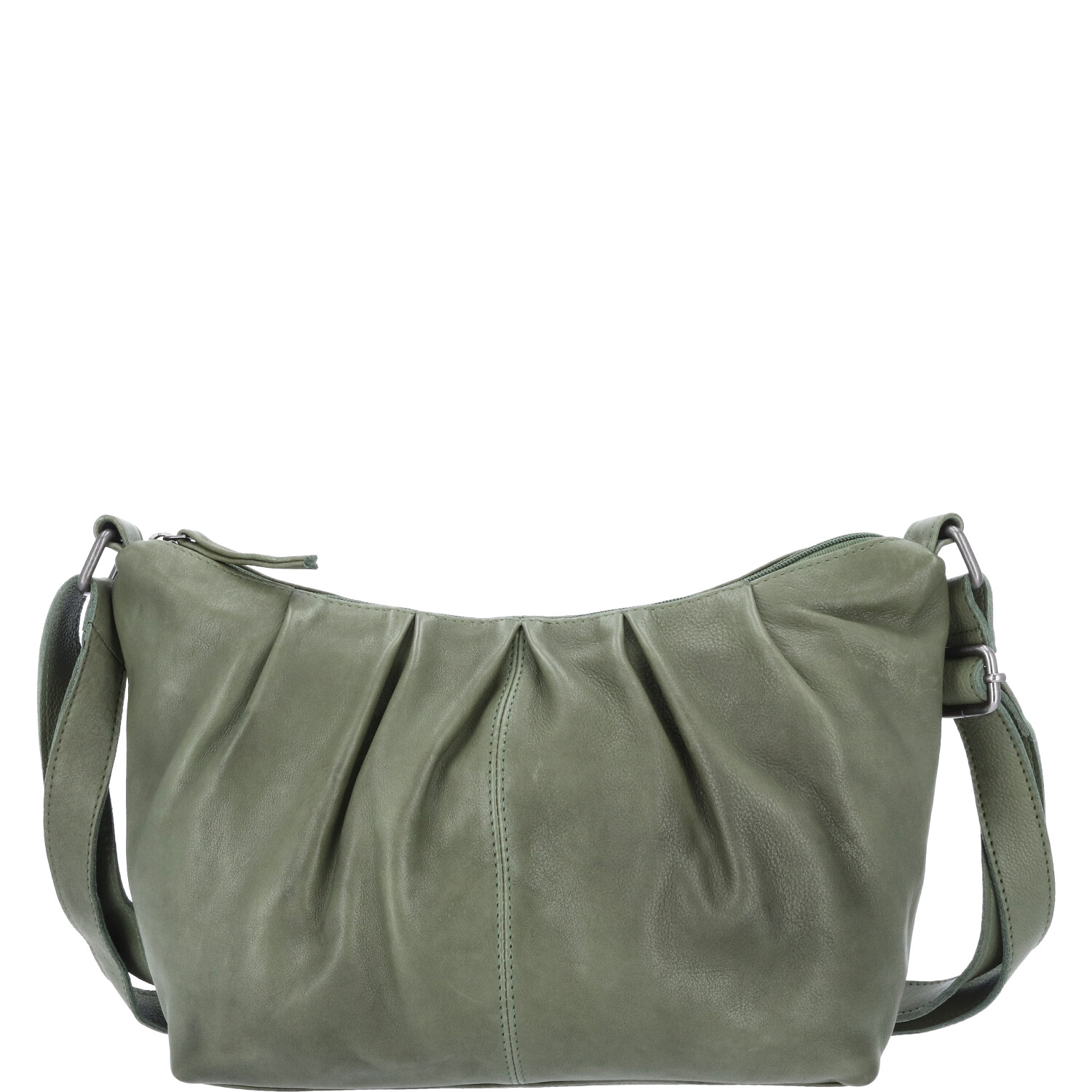 The Skandinavian Brand Damen Ledertasche, Schultertasche - grün Abbildung 2